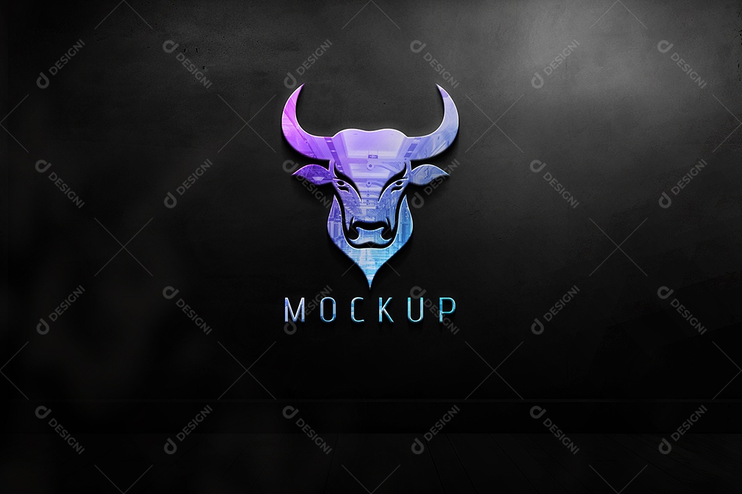 Mockup Logo Touro Para Composição PSD