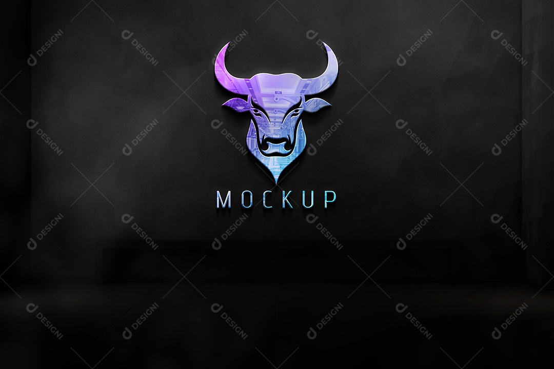 Mockup Logo Touro Para Composição PSD