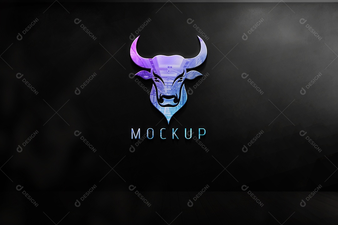 Mockup Logo Touro Para Composição PSD