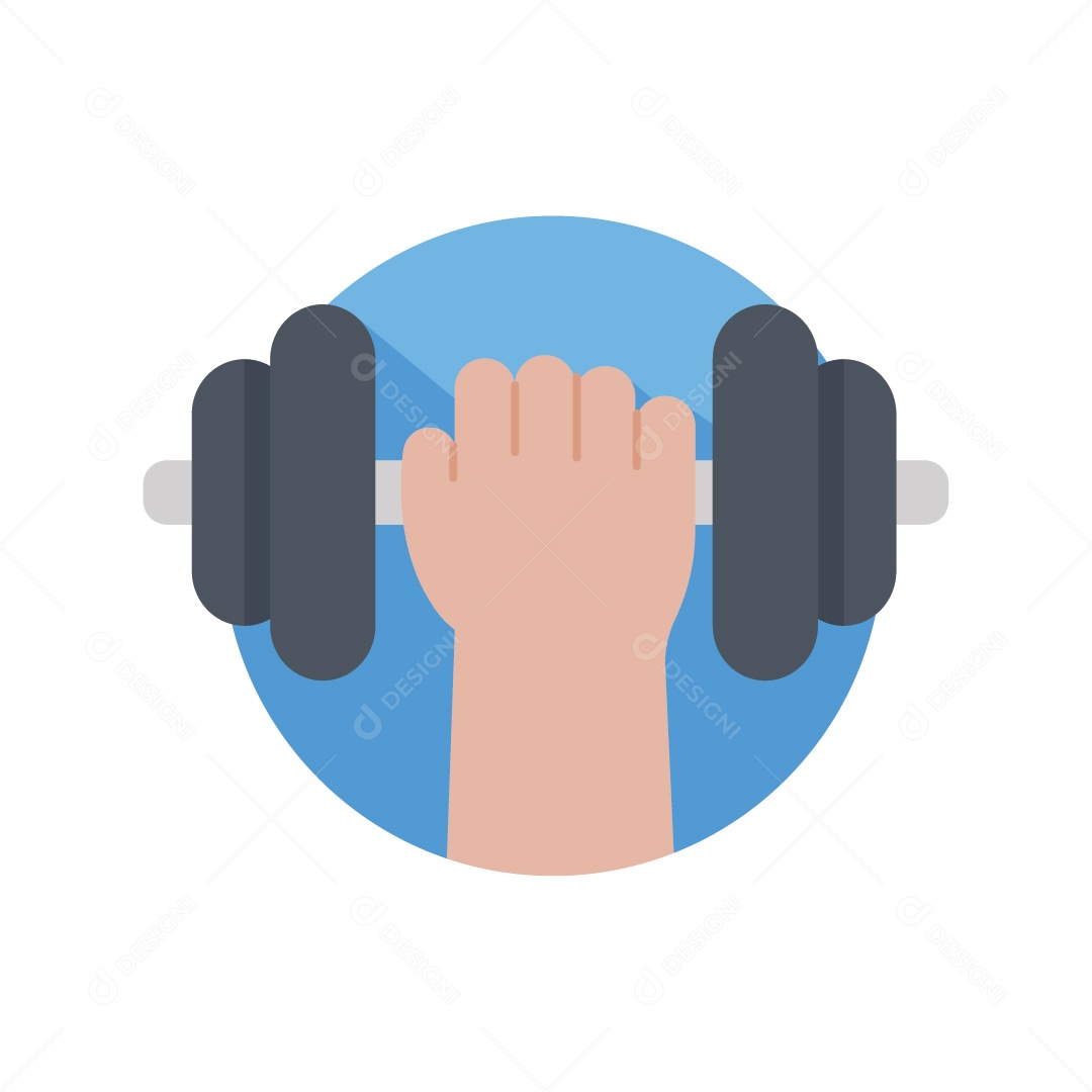 Mão Pegando Peso de Academia Ilustração Vetor EPS