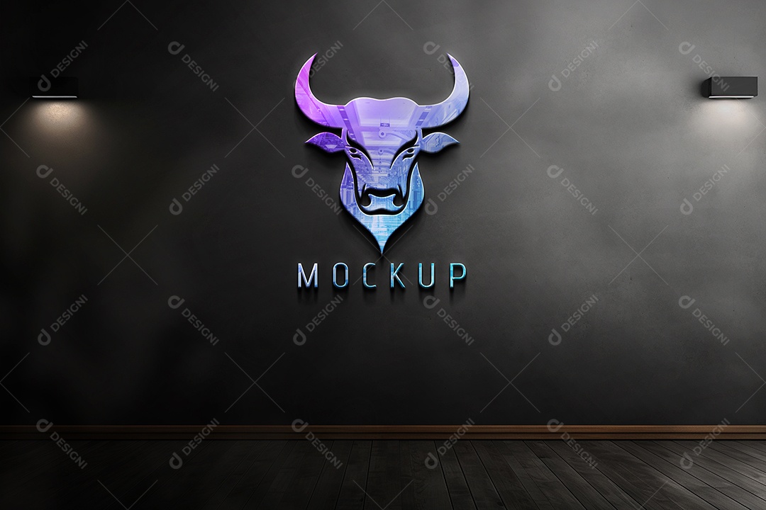 Mockup Logo Touro Para Composição PSD