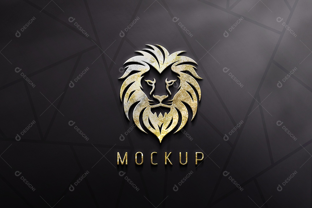 Mockup Logo Leão Para Composição PSD