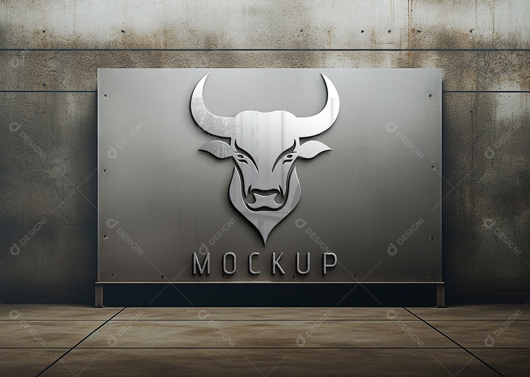Mockup Logo Touro Para Composição PSD