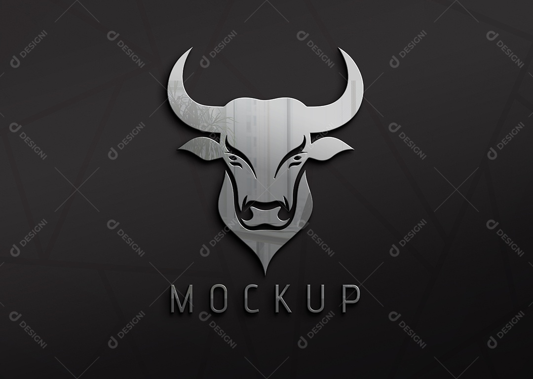 Mockup Logo Touro Para Composição PSD
