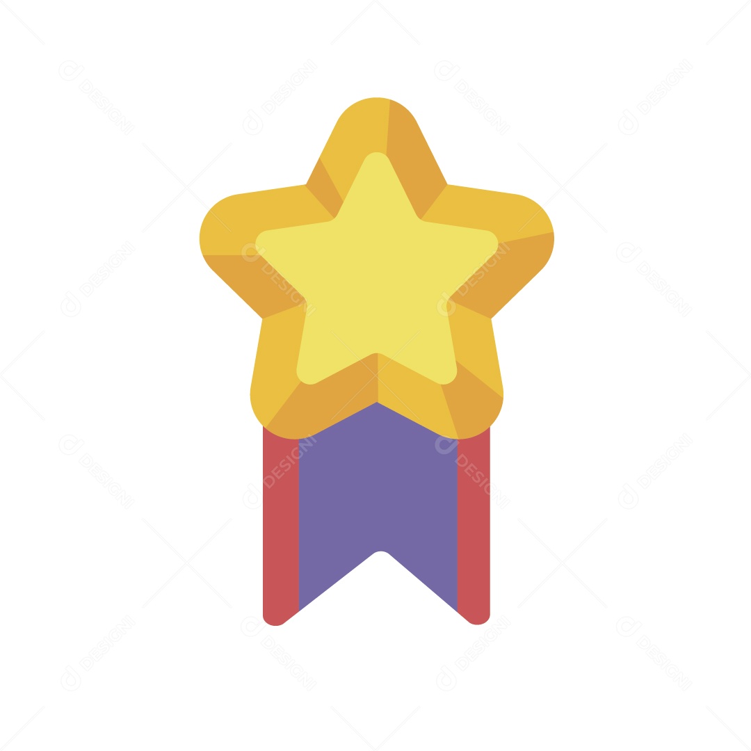 Medalha de Estrela Dourada para o Vencedor Ilustração Vetor EPS