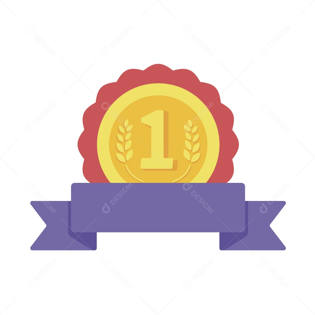 Medalha de 1 Lugar para o Vencedor Ilustração Vetor EPS