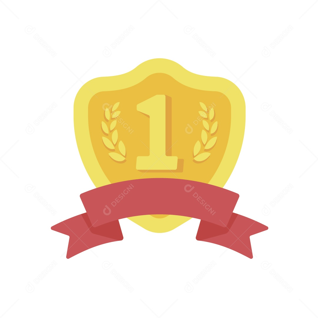 Medalha de 1 Lugar para o Vencedor Ilustração Vetor EPS