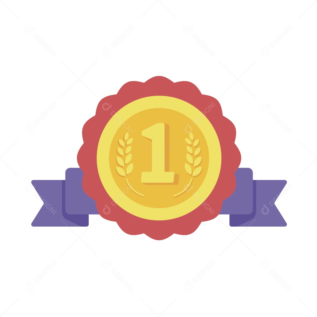 Medalha de 1 Lugar para o Vencedor Ilustração Vetor EPS