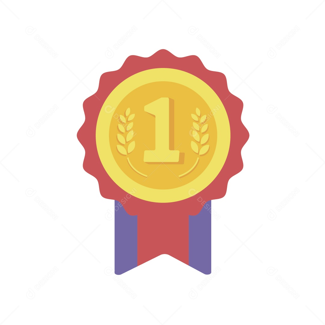 Medalha de 1 Lugar para o Vencedor Ilustração Vetor EPS