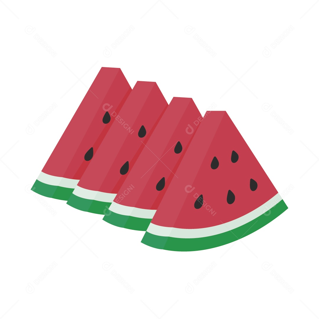 Melancia Cortada Ilustração Vetor EPS