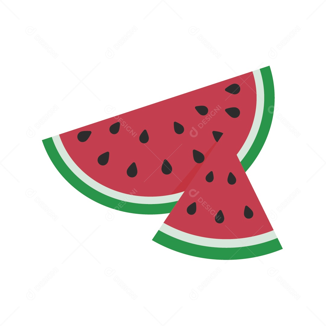 Melancia Cortada Ilustração Vetor EPS