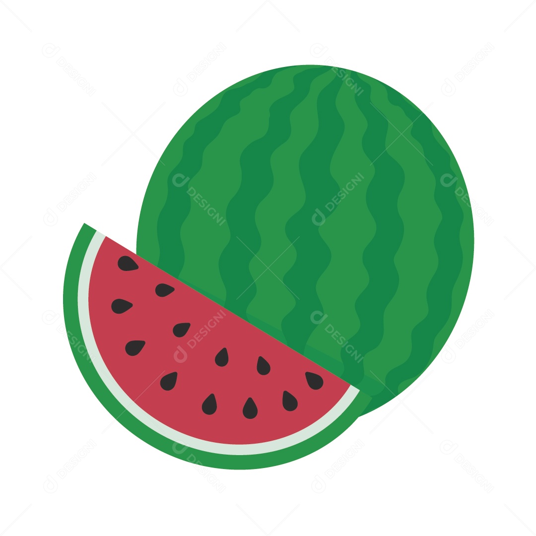 Melancia Cortado Ilustração Vetor EPS