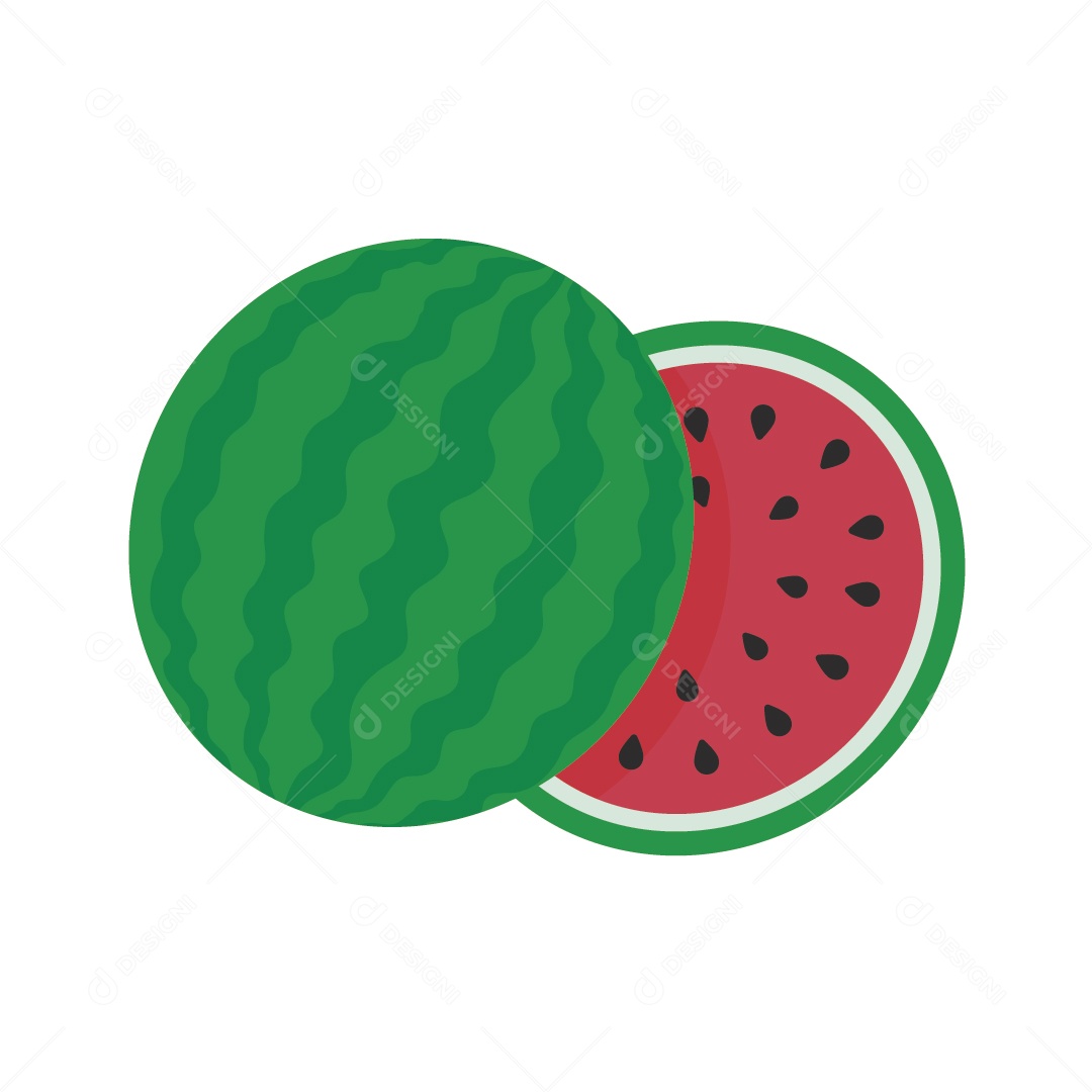 Melancia Cortado Ilustração Vetor EPS