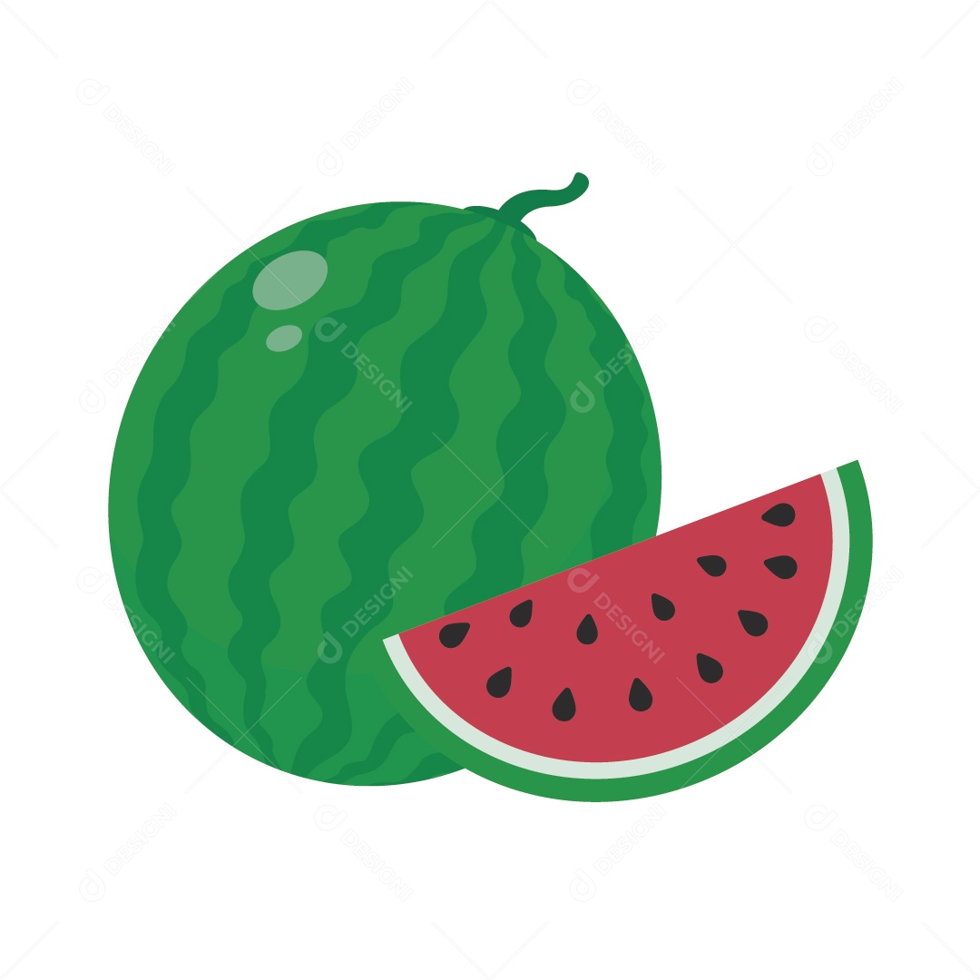 Melancia Cortado Ilustração Vetor EPS
