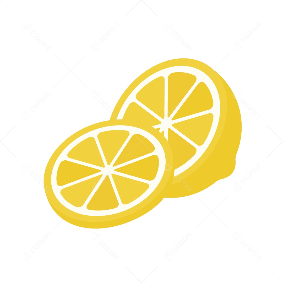 Limão Cortado Ilustração Vetor EPS