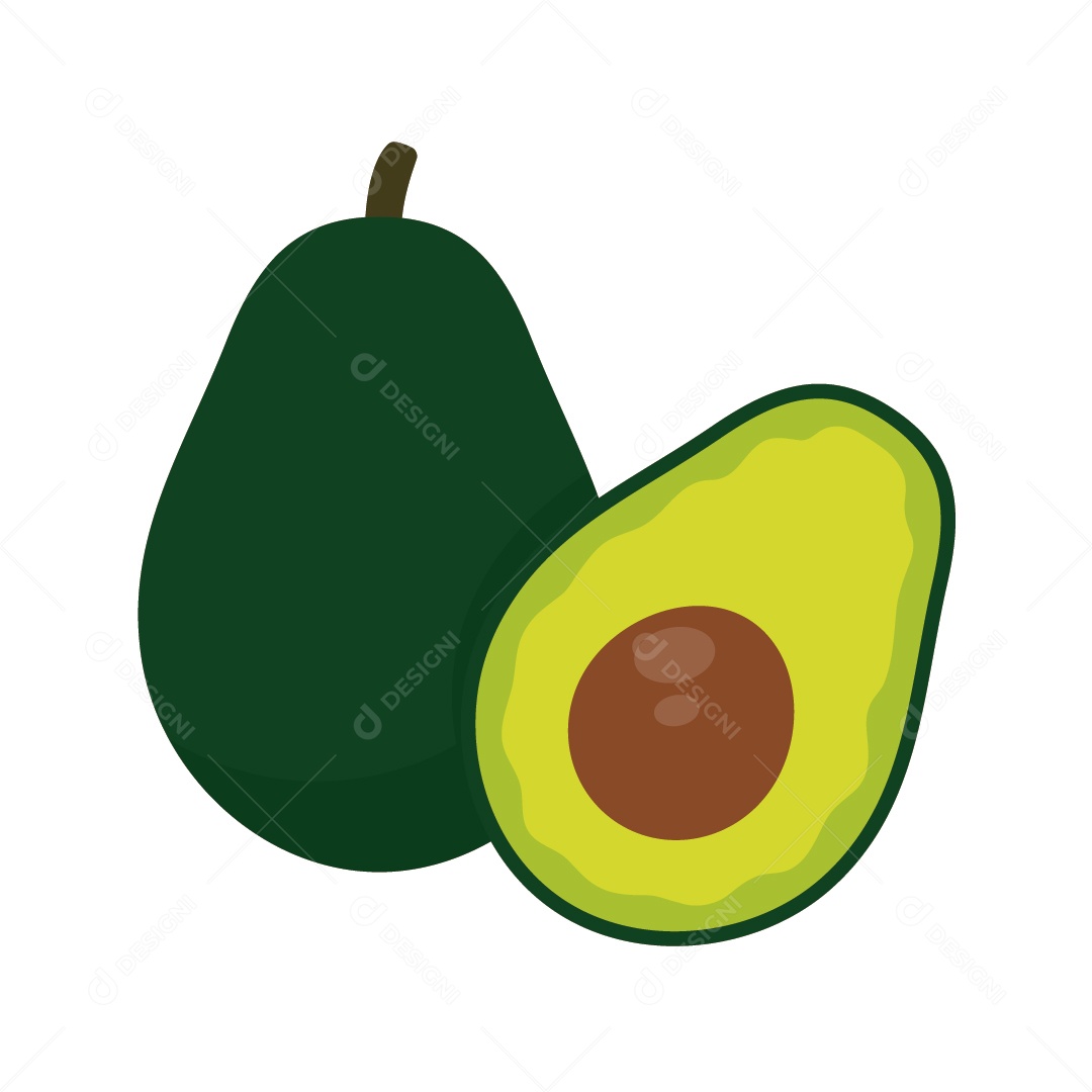 Abacate Cortado Ilustração Vetor EPS