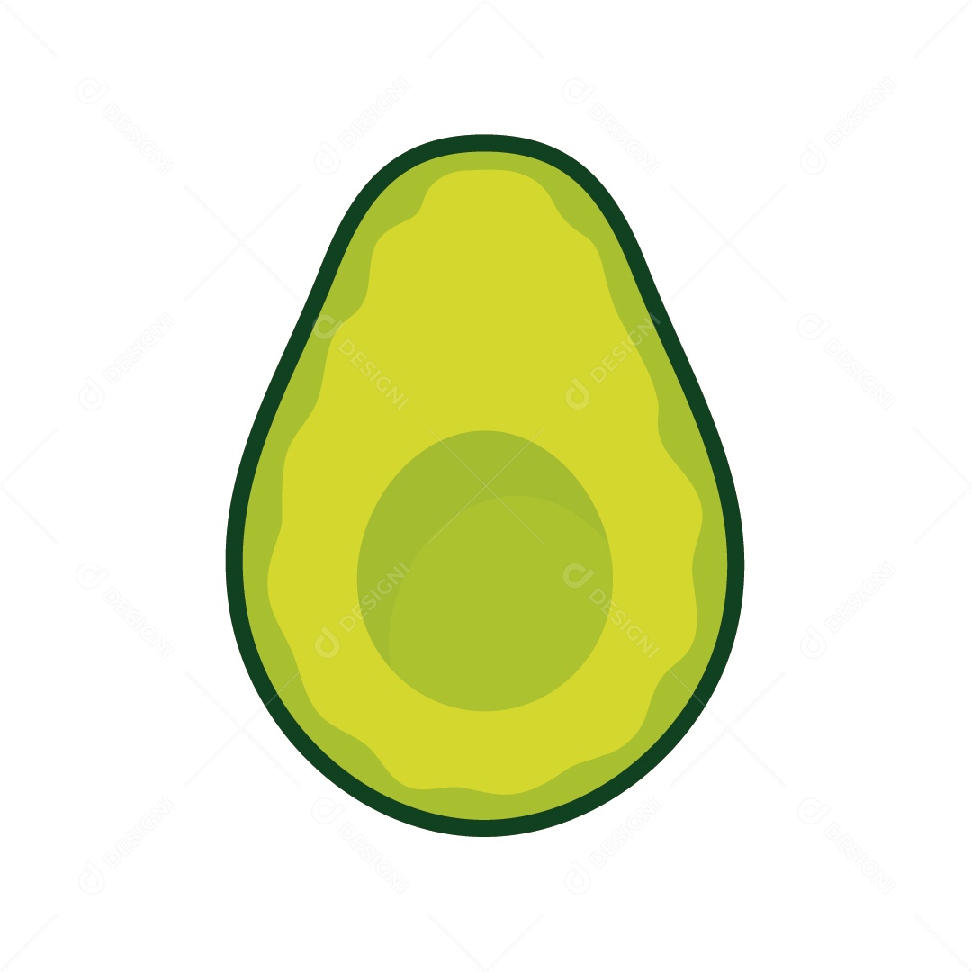 Abacate Cortado Ilustração Vetor EPS