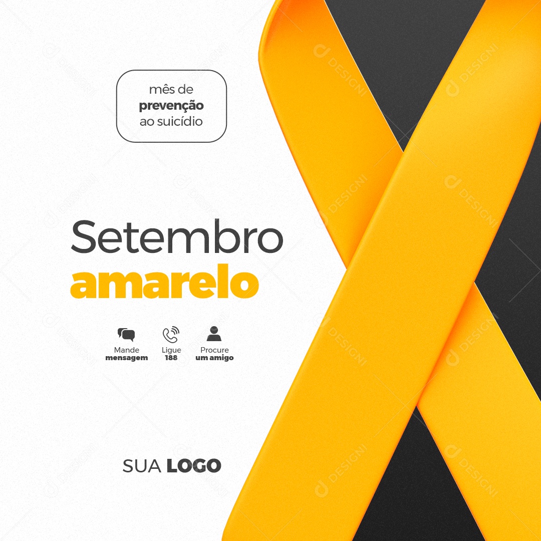 Social Media Setembro Amarelo Mês de Prevenção ao Suicídio PSD Editável