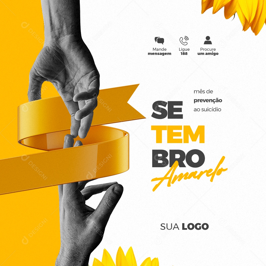 Setembro Amarelo Mês de Prevenção ao Suicídio Social Media PSD Editável
