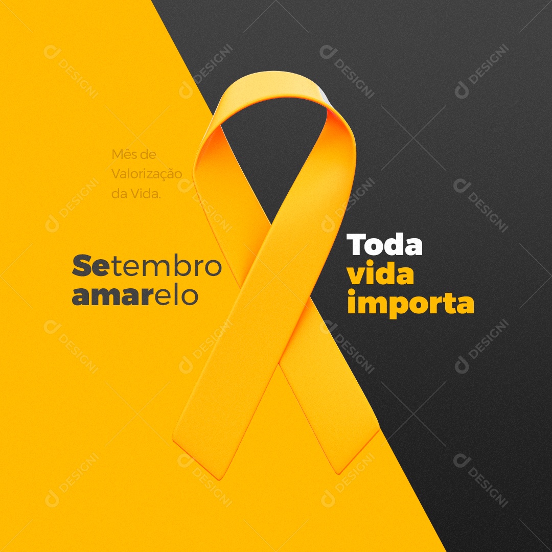 Setembro Amarelo Toda Vida Importa Social Media PSD Editável