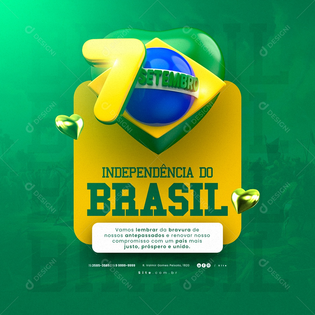 Social Media Dia Da Independência do Brasil 07 de Setembro PSD Editável