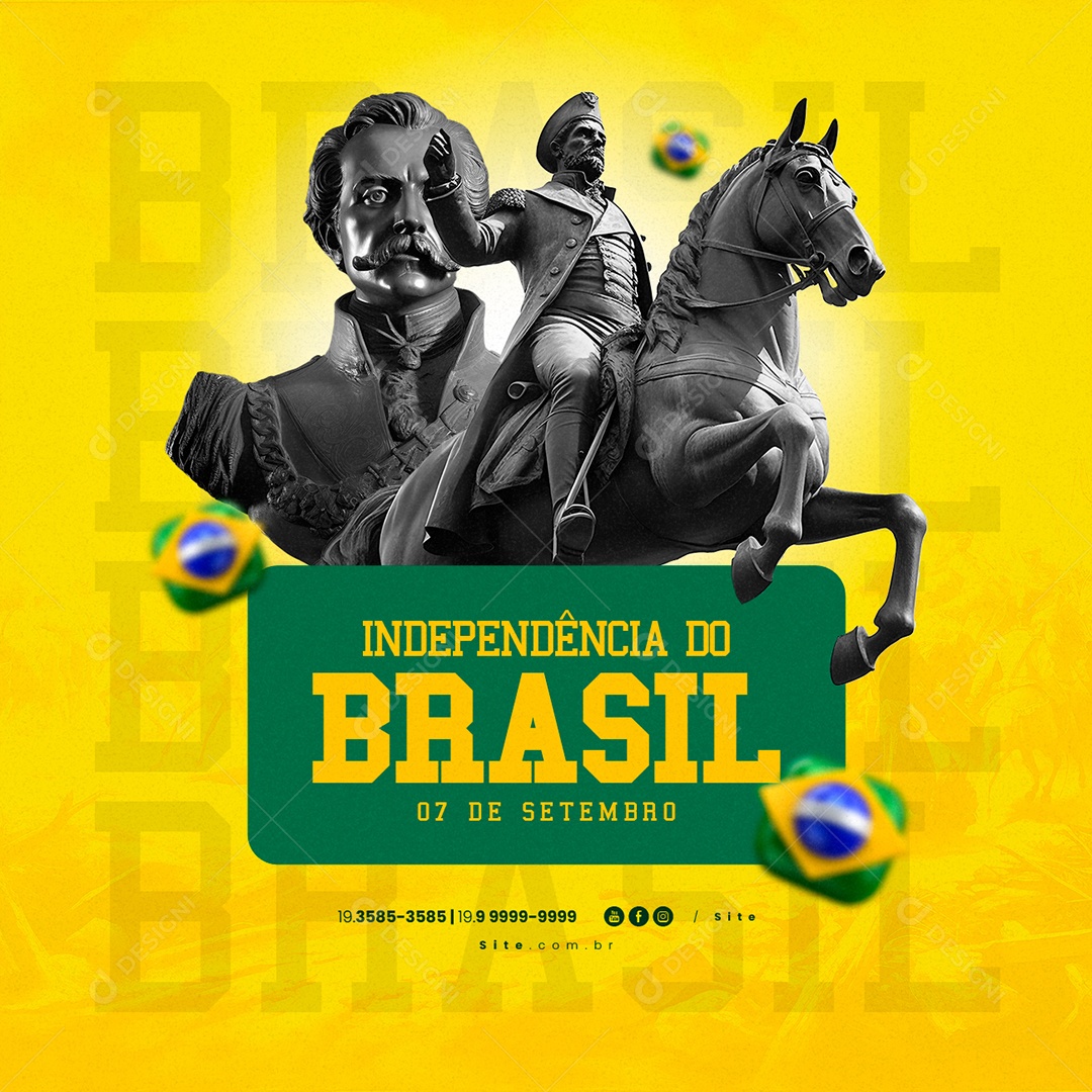 Dia Da Independência do Brasil 07 de Setembro Social Media PSD Editável