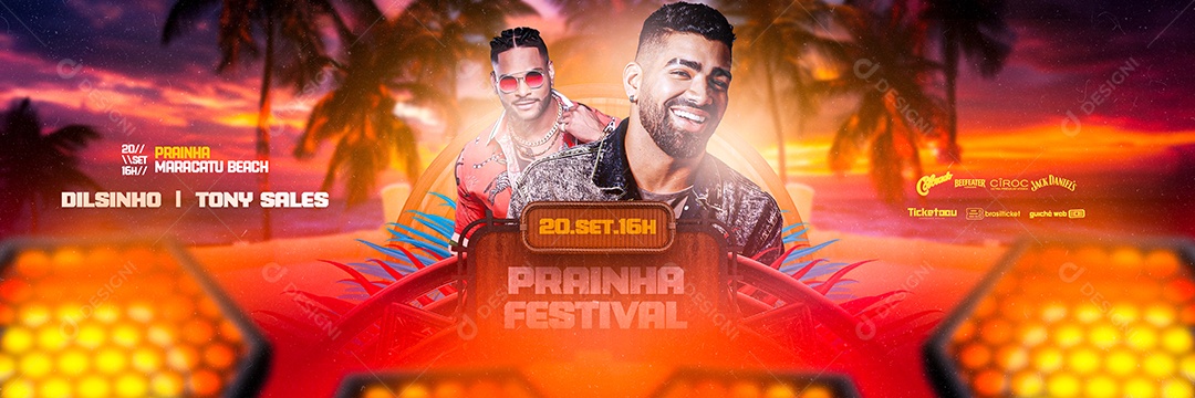Carrossel Prainha Festival Flyer Dilsinho Tony Sales Social Media PSD Editável