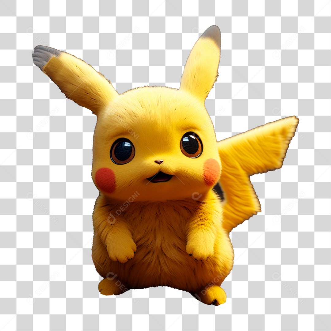 Pikachu Realista Desenho PNG Transparente