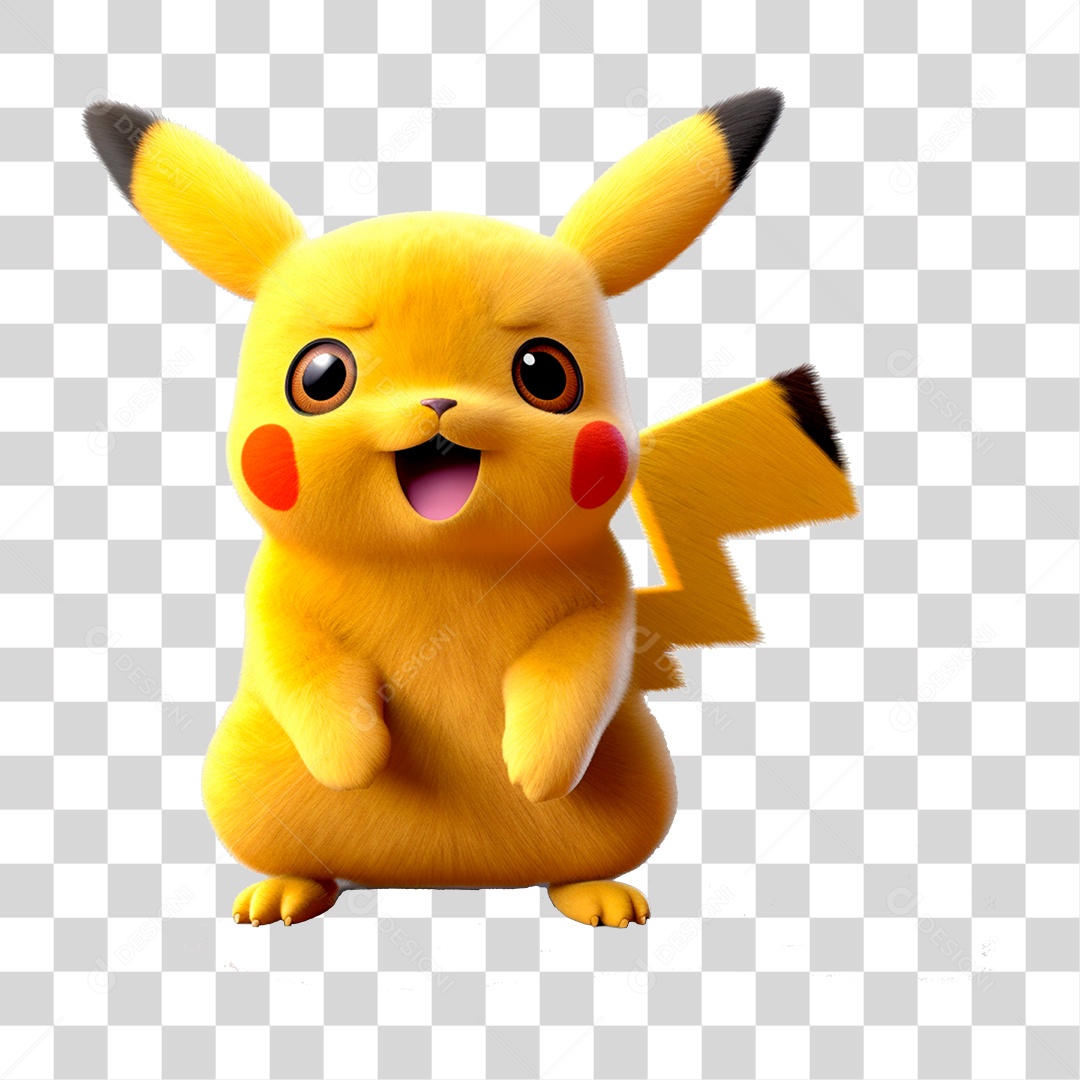 Pikachu Realista Desenho PNG Transparente