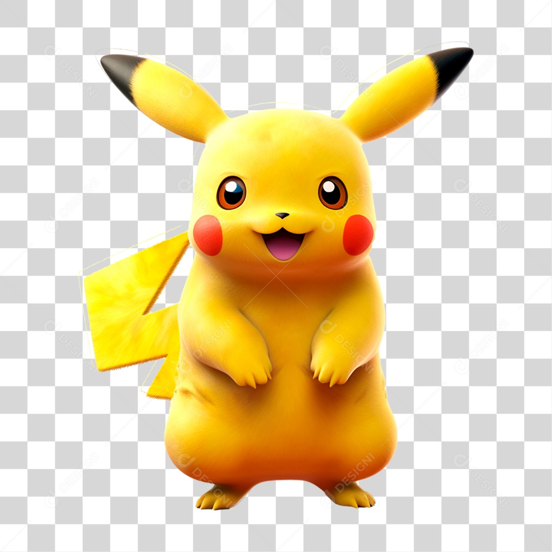 Pikachu Realista Desenho PNG Transparente