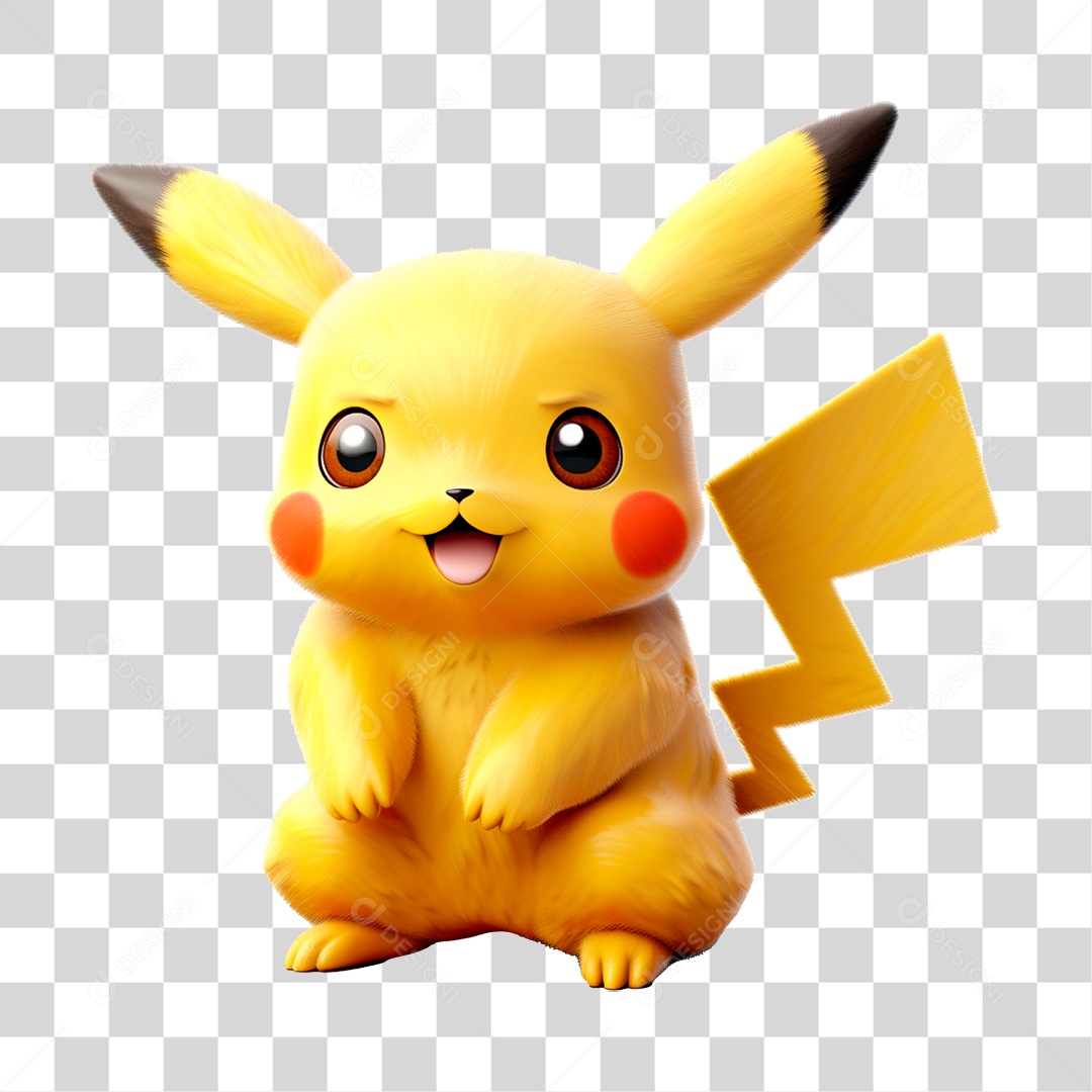 Pikachu Realista Desenho PNG Transparente