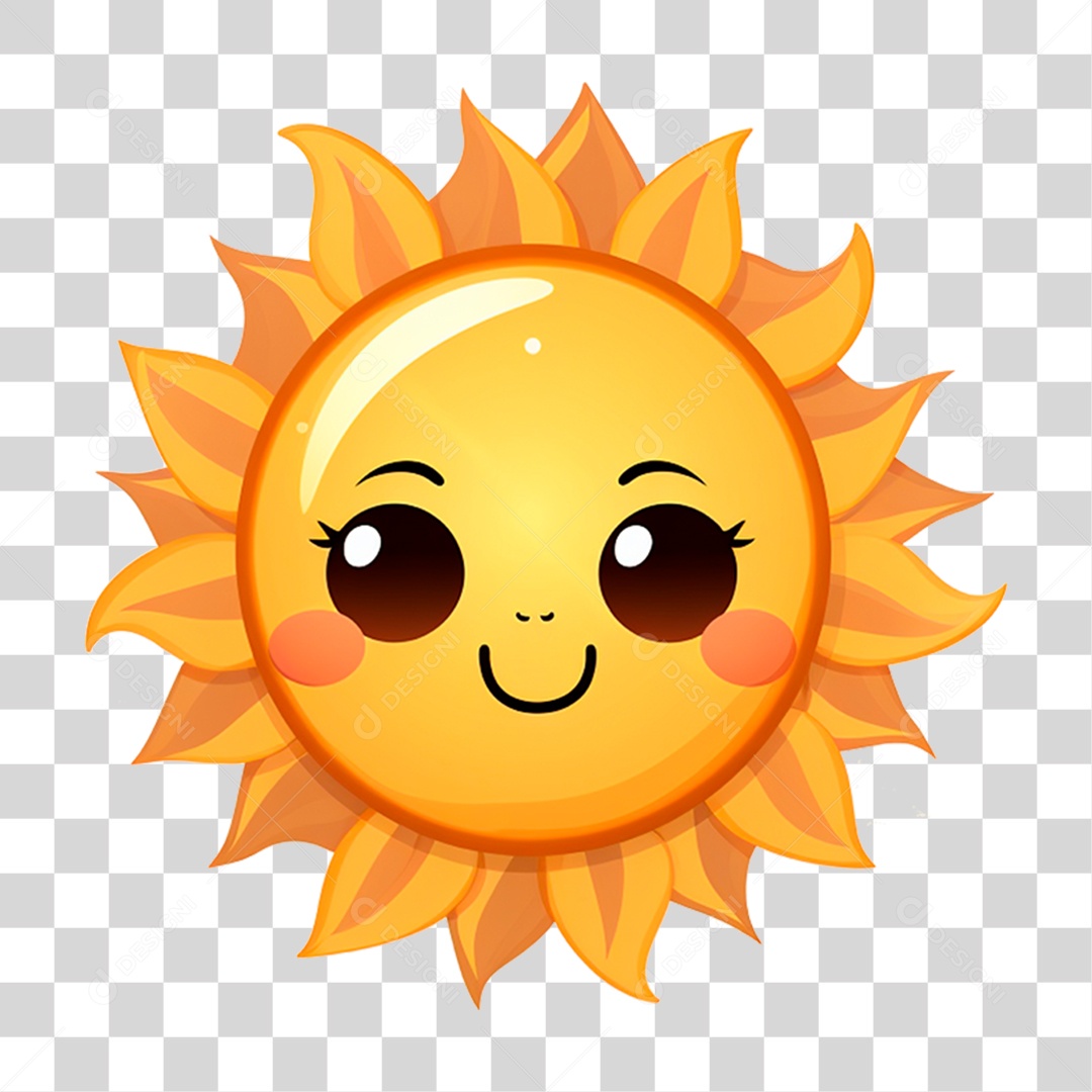 Sol Cartoon Sorrindo PNG Transparente