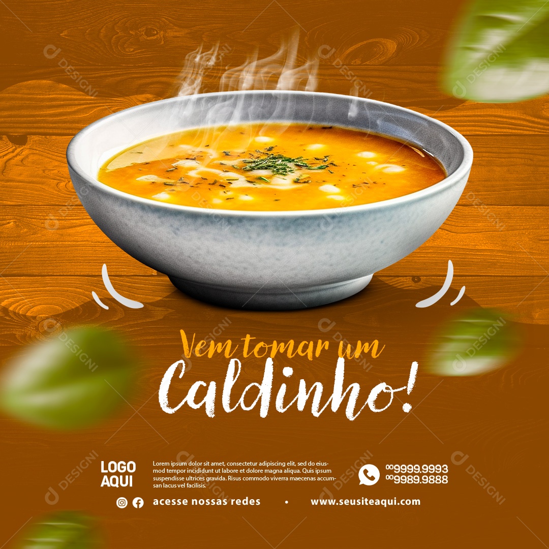 Vamos tomar um Caldinho? Casa de Caldos Social Media PSD Editável