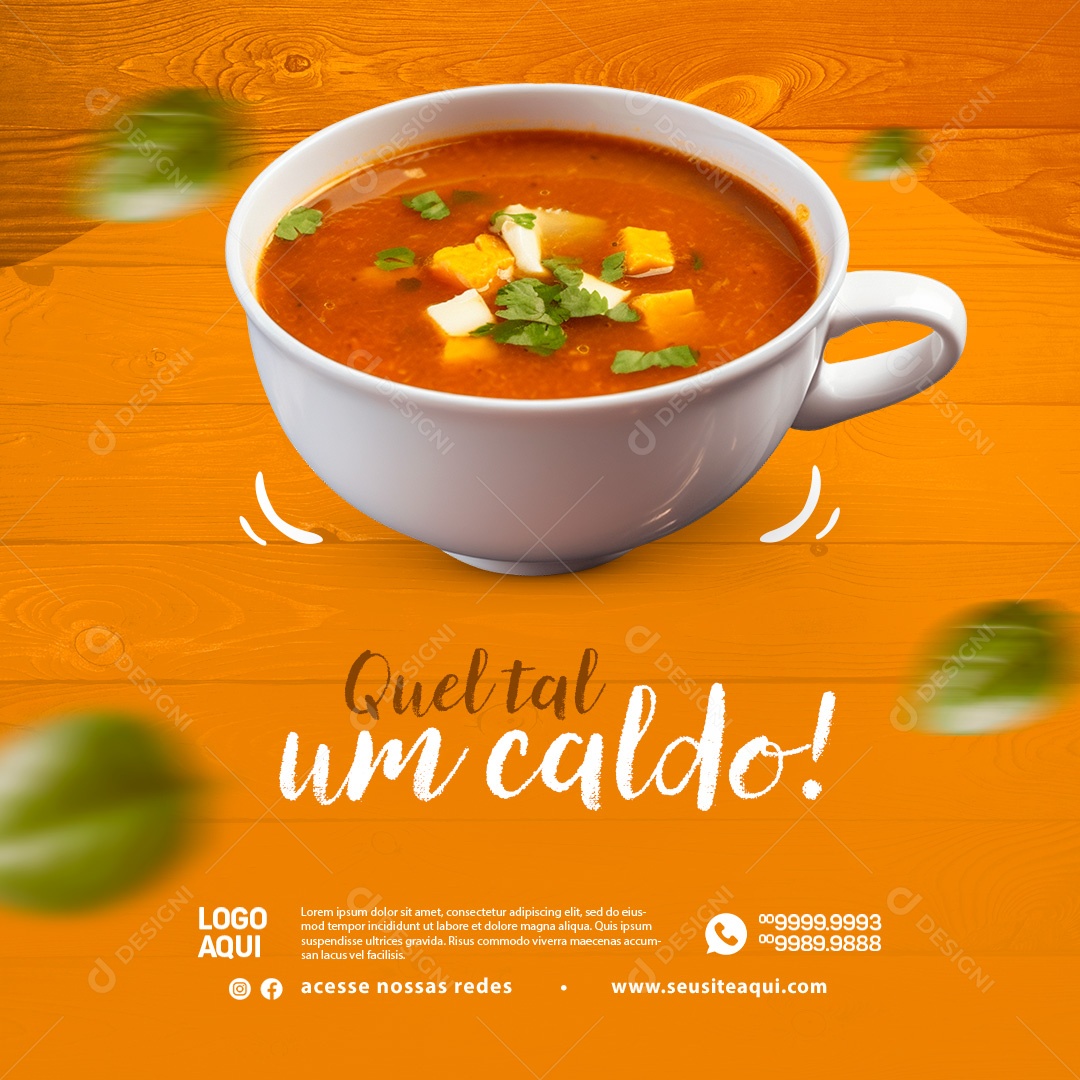 Que Tal um Caldo? Casa de Caldos Social Media PSD Editável