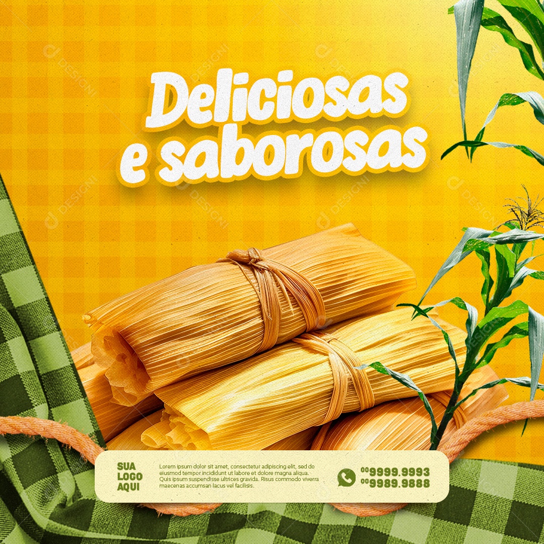 Deliciosas e Saborosas Pamonharia Social Media PSD Editável