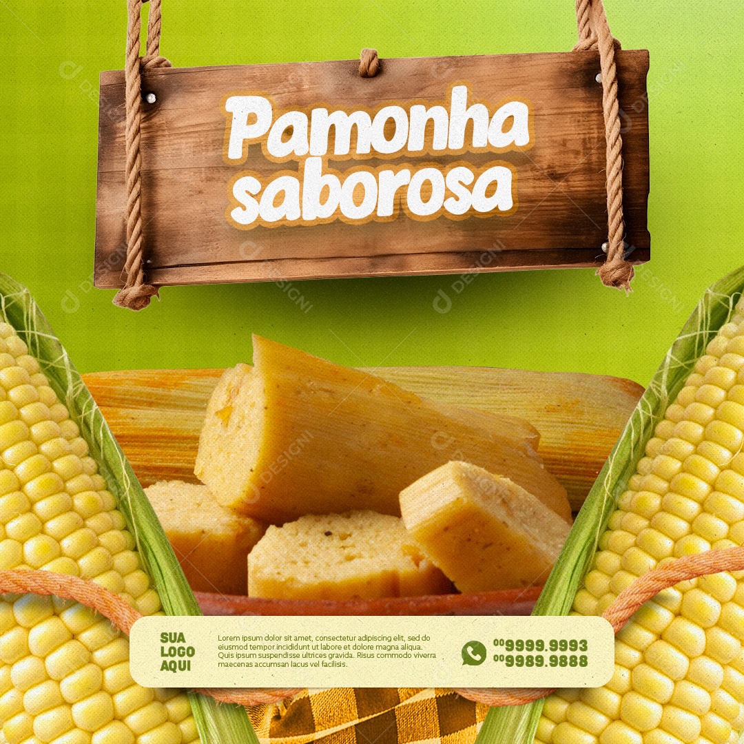 Pamonha Saborosa Pamonharia Social Media PSD Editável