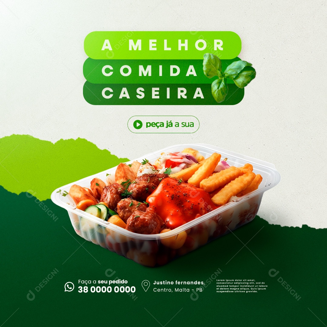 A Melhor Comida Caseira Social Media PSD Editável