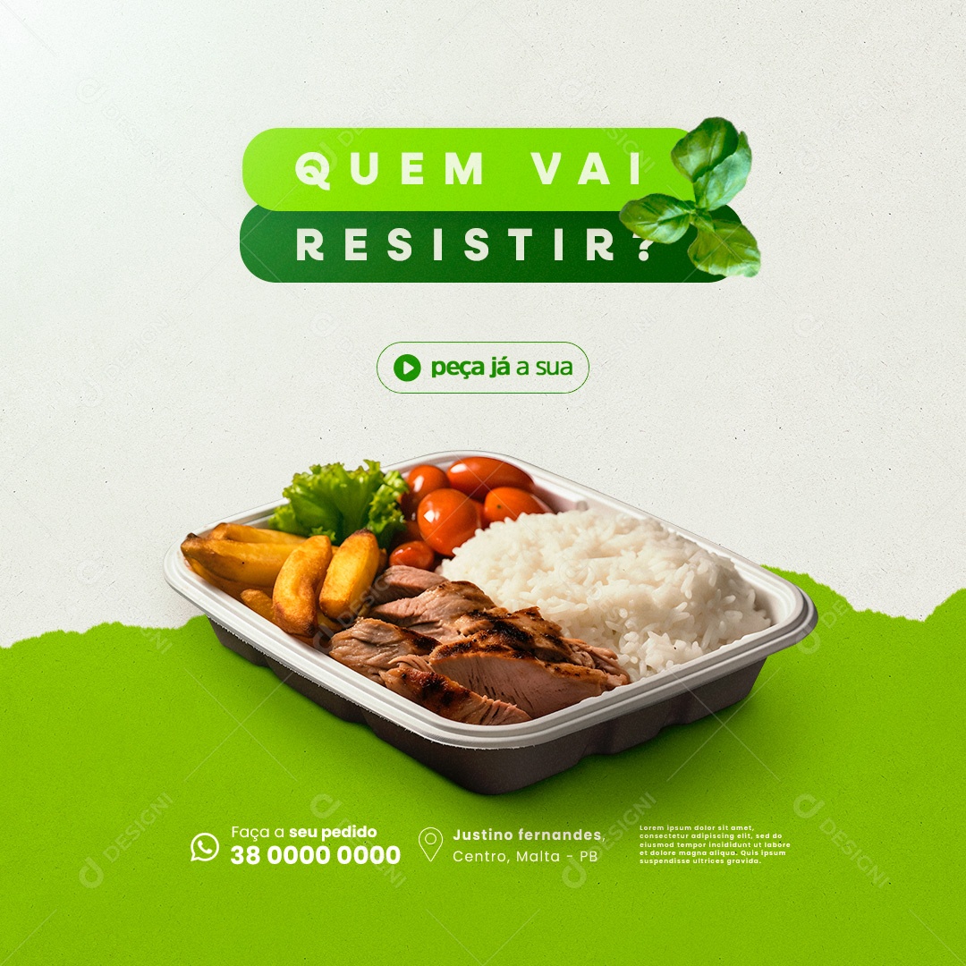 Quem Vai Resistir? Comida Caseira Social Media PSD Editável