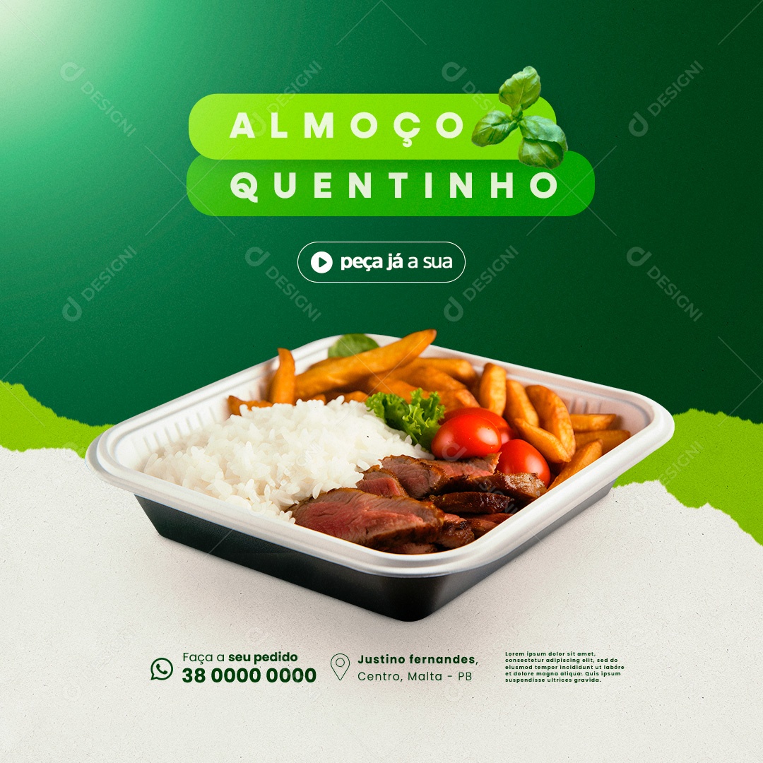 Almoço Quentinho Comida Caseira Social Media PSD Editável