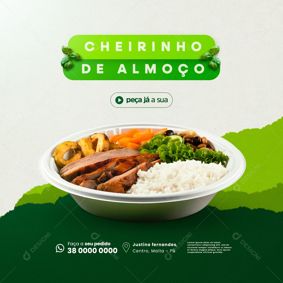 Cheirinho de Almoço Comida Caseira Social Media PSD Editável