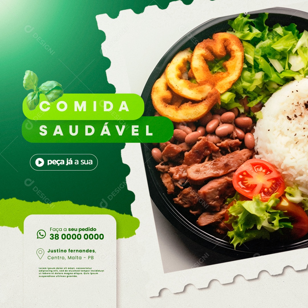 Comida Saudável Social Media PSD Editável