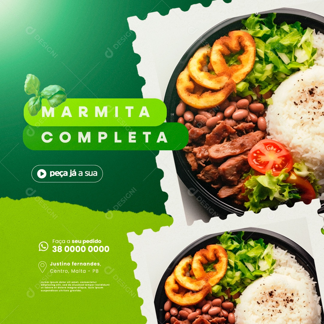 Marmita Completa Social Media PSD Editável