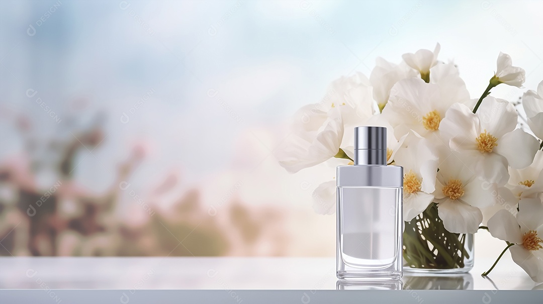 Frasco de perfume sobre uma mesa