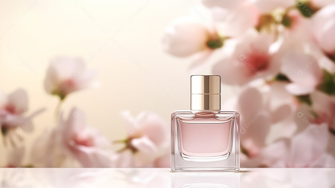 Frasco de perfume sobre uma mesa