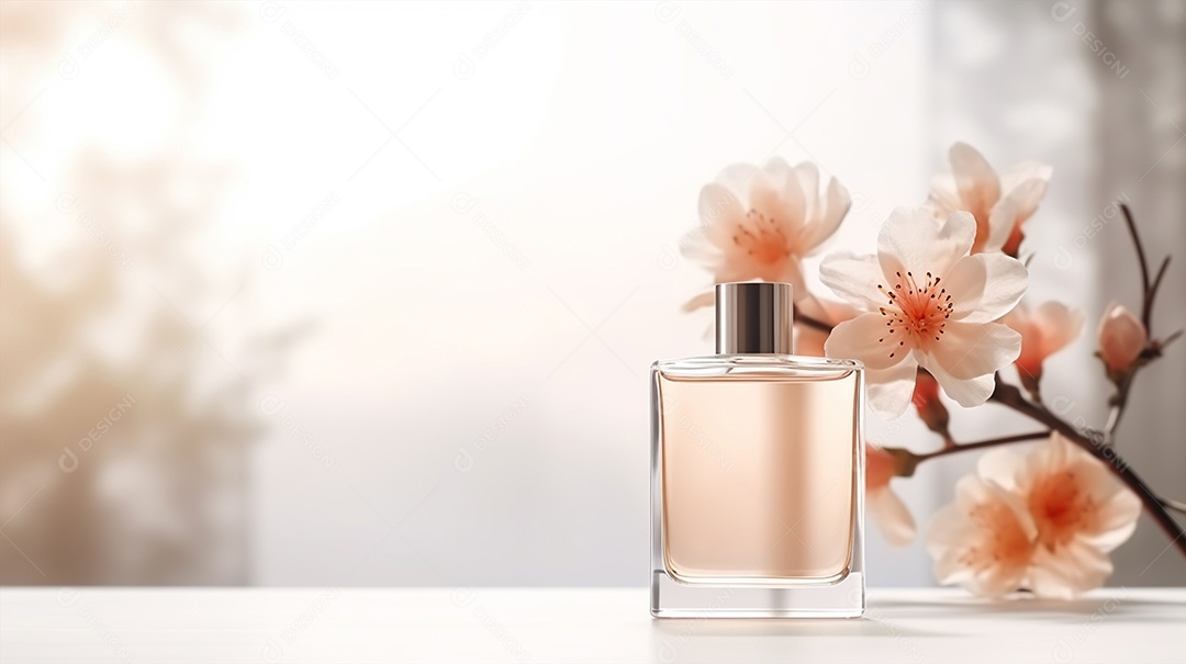 Frasco de perfume sobre uma mesa