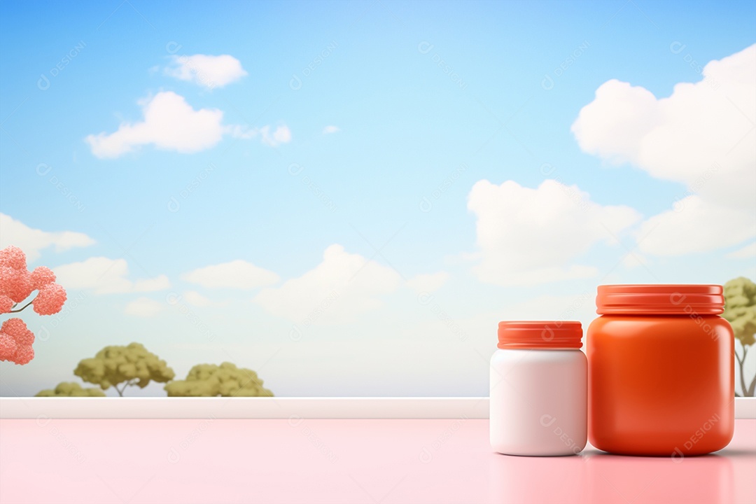 Potes de vidro sobre uma mesa branca