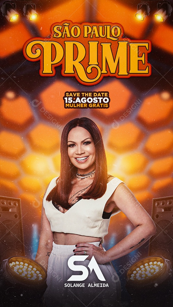 Flyer Show Solange Almeida Story Social Media PSD Editável
