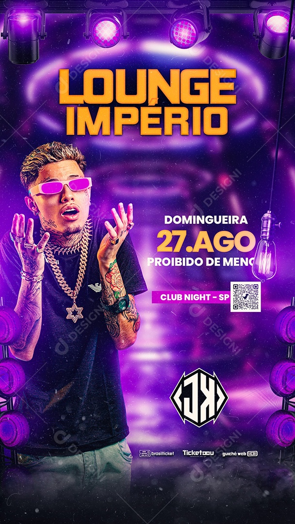 Flyer Show Lounge Império Story Social Media PSD Editável