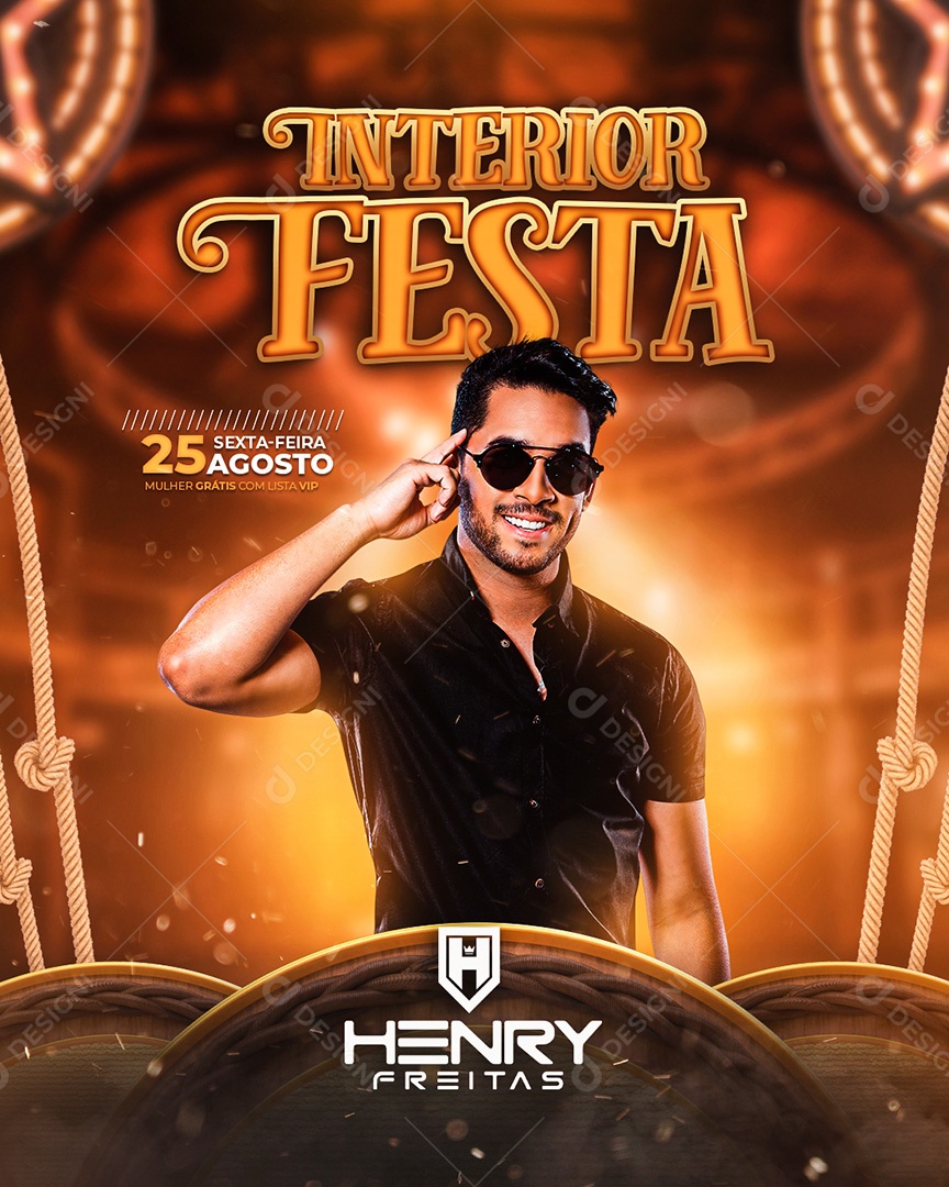 Flyer Interior Festa Henry Freitas Social Media PSD Editável