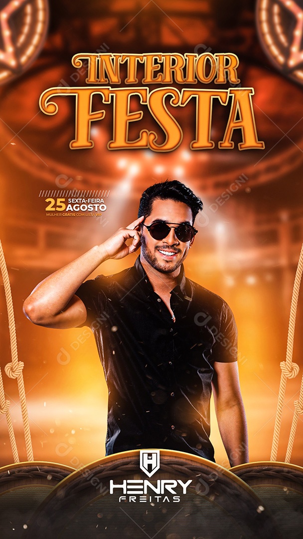 Flyer Interior Festa Henry Freitas Story Social Media PSD Editável